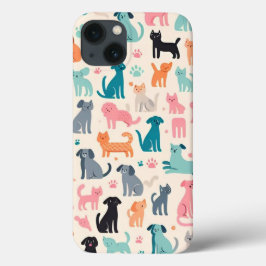 Schattig Dierlijk Design Naadloos Hond & Kattenpat Case-Mate iPhone Case