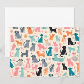 Schattig Dierlijk Design Naadloos Hond & Kattenpat Kaart (Voorkant / Achterkant)