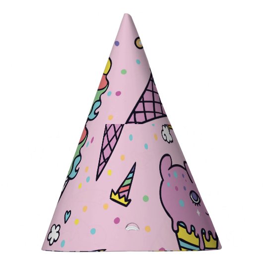 Schattig Dierlijk Ijsje Kegels Feesthoedjes (Rechts)