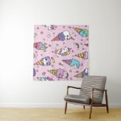 Schattig Dierlijk Ijsje Kegels Wandkleed (In Situ (horizontaal))