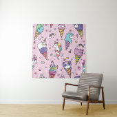 Schattig Dierlijk Ijsje Kegels Wandkleed (In situ)
