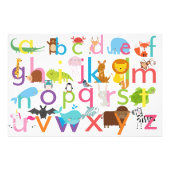 Schattig dierlijke alfabet Poster (Voorkant)