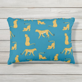 Schattig dierpatroon tijger cheetah tijgerblauw buitenkussen