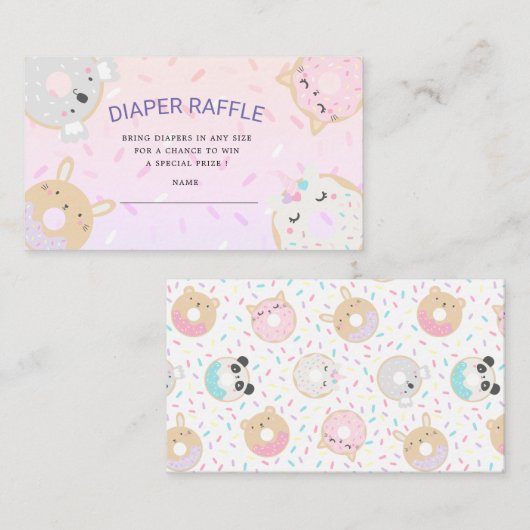 schattig diertje geeft luier ticket informatiekaartje (Voorkant / Achterkant)