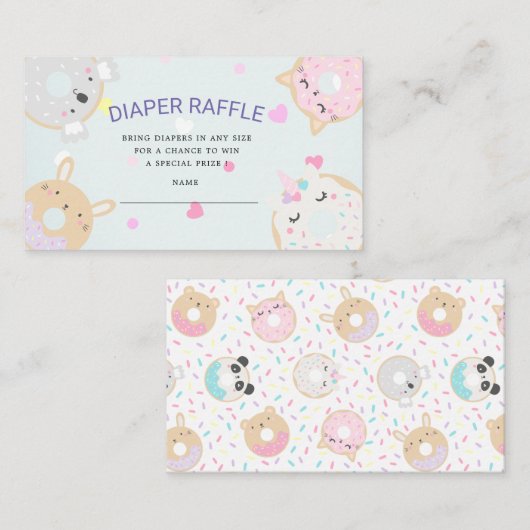 schattig diertje geeft luier ticket informatiekaartje (Voorkant / Achterkant)