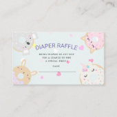 schattig diertje geeft luier ticket informatiekaartje (Voorkant)
