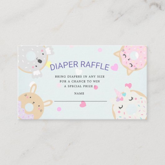 schattig diertje geeft luier ticket informatiekaartje (Voorkant)