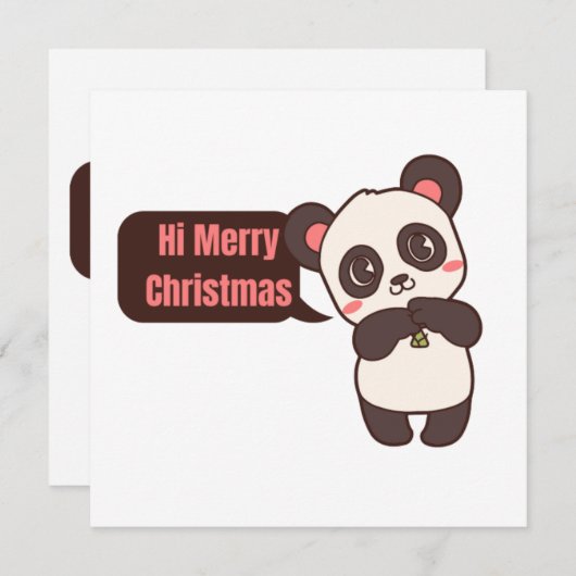 schattig diervriendelijk panda " kerst panda " (Voorkant / Achterkant)
