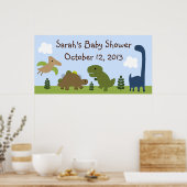 Schattig Dino/dinosaurus Baby shower Poster/banner Poster (Keuken)