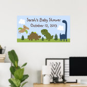 Schattig Dino/dinosaurus Baby shower Poster/banner Poster (Thuiskantoor)