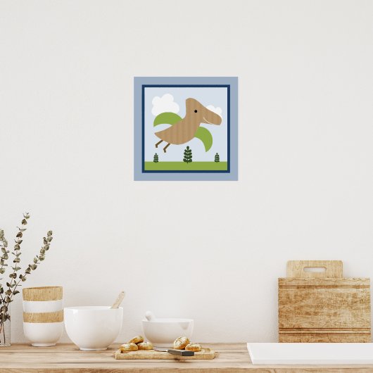 Schattig Dinosaur 1 Wall Art Poster (Keuken)