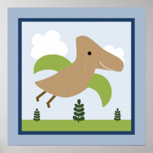 Schattig Dinosaur 1 Wall Art Poster