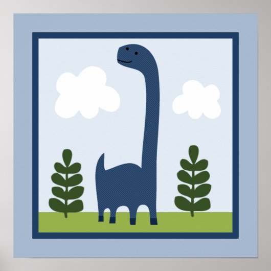 Schattig Dinosaur 2 Wall Art Poster (Voorkant)