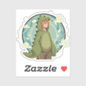 Schattig Dinosaurus Fantasie Jongens Kunstwerk Sticker (Vel)