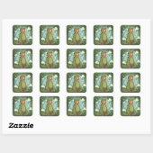 Schattig Dinosaurus Fantasie Jongens Kunstwerk Vierkante Sticker (Vel)