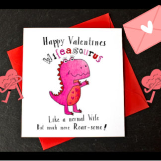 schattig dinosaurus Valentijn vakantie vrouw Kaart