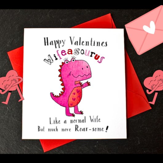 schattig dinosaurus Valentijn vakantie vrouw Kaart