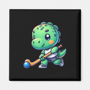 Schattig dinosaurus veldhockeyteam speler  magneet