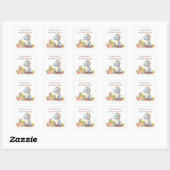Schattig Dinosaurus Whimsisch Kinderen Boekplaat Vierkante Sticker (Vel)