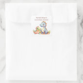 Schattig Dinosaurus Whimsisch Kinderen Boekplaat Vierkante Sticker (Tas)