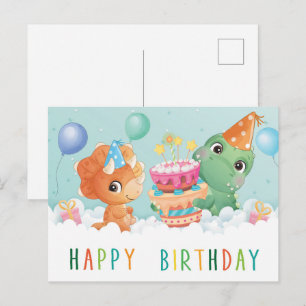  schattig dinosauruskaartje briefkaart