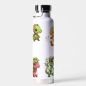 Schattig dinosauruspatroon Kinder gepersonaliseerd Waterfles (Rechts)