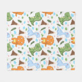 Schattig dinosauruspatroon voor kinderen fleece deken (Voorkant (Horizontaal))