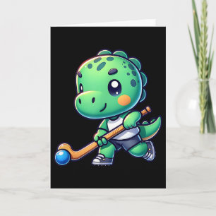 Schattig dinosaurusveld Hockeyteamspeler  Kaart