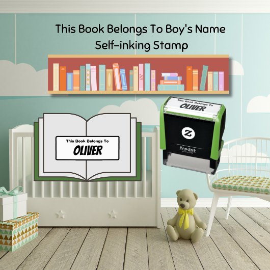 Schattig Dit Boek Is Van Jongensnaam  Zelfinktende Stempel