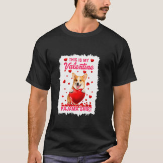 Schattig Dit Is Mijn Valentijns Pyjama Corgi Hond  T-shirt