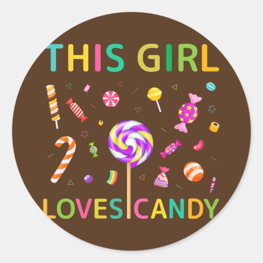 Schattig Dit Meisje Houdt Van Candy Tester Lolly S Ronde Sticker (Voorkant)