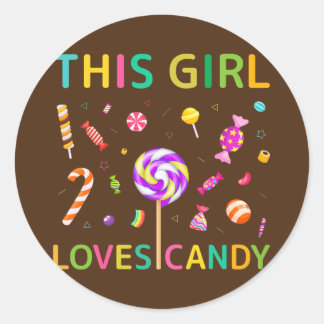 Schattig Dit Meisje Liefhebbert Snoep Tester Lolly Ronde Sticker