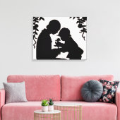 Schattig doek voor moeder en kind canvas afdruk (Insitu (Woonkamer))