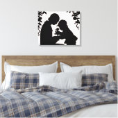 Schattig doek voor moeder en kind canvas afdruk (Insitu (Slaapkamer))