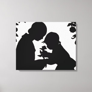 Schattig doek voor moeder en kind canvas afdruk