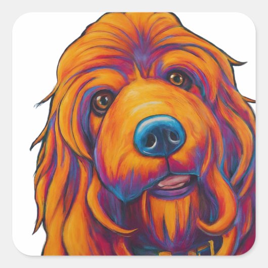 Schattig Dog Afbeelding Stickers & Labels - Pet Lo (Voorkant)