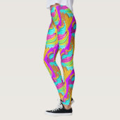Schattig Doll Meisje Neon Roze Dessert Patroon Paa Leggings (Links)