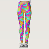 Schattig Doll Meisje Neon Roze Dessert Patroon Paa Leggings (Voorkant)