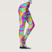 Schattig Doll Meisje Neon Roze Dessert Patroon Paa Leggings (Rechts)