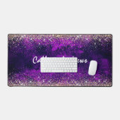 Schattig donker paarse gouden faux glitter bureaumat (Keyboard & Muis)