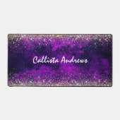 Schattig donker paarse gouden faux glitter bureaumat (Voorkant)