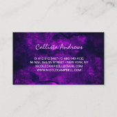 Schattig donker paarse gouden faux glitter visitekaartje (Achterkant)