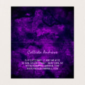 Schattig donker paarse gouden faux glitter visitekaartje (Binnenkant ongevouwen)