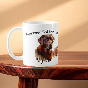  Schattig donkerbruin ochtendkoffie met mijn labra Koffiemok