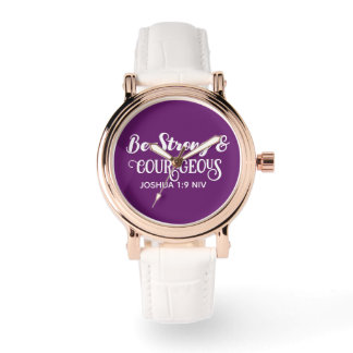 Schattig donkerpaars sterk en moedig eenvoudig horloge