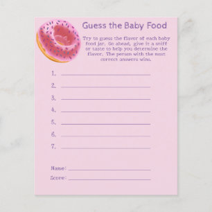 Schattig Donut Baby shower Game Guess Baby Food
