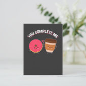Schattig Donut- en Koffie Donut Eten Liefhebber Ko Briefkaart (Staand voorkant)