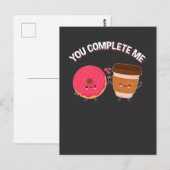 Schattig Donut- en Koffie Donut Eten Liefhebber Ko Briefkaart (Voorkant / Achterkant)