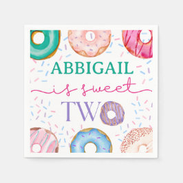 Schattig Donut Party Sweet twee 2e verjaardag Servet