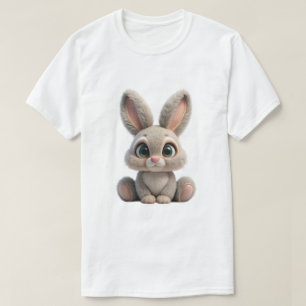 Schattig Donzig 3D Konijn Konijn Karakter T-shirt